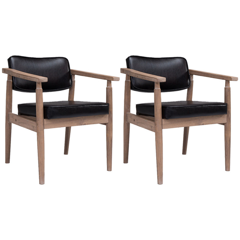 Country Style Indoor Arm Chair Open Back Wood Upholstered Dining Room Chair