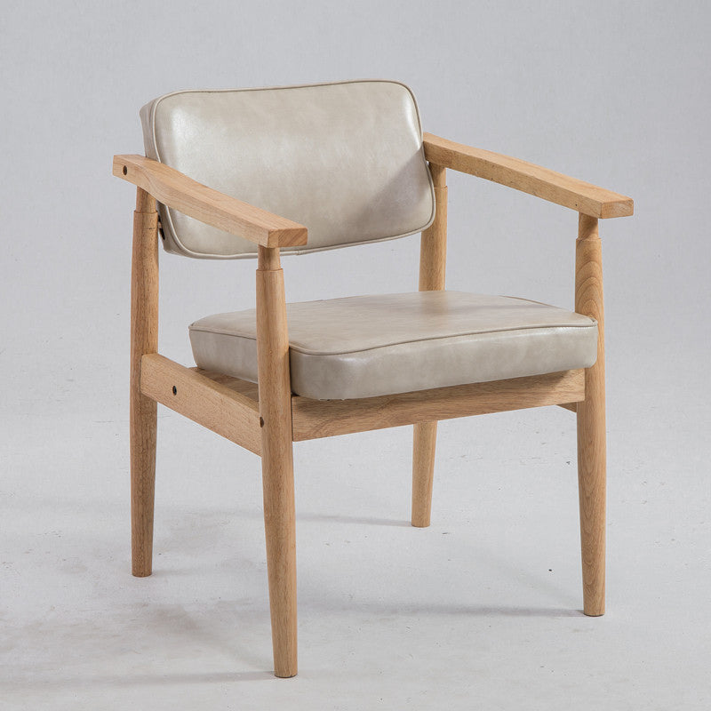 Country Style Indoor Arm Chair Open Back Wood Upholstered Dining Room Chair