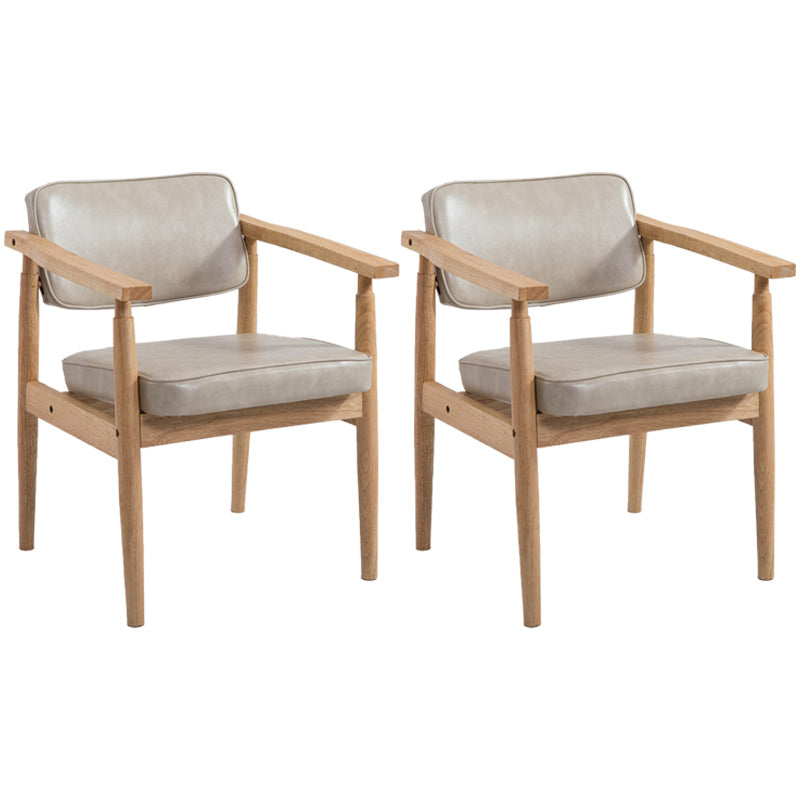 Country Style Indoor Arm Chair Open Back Wood Upholstered Dining Room Chair