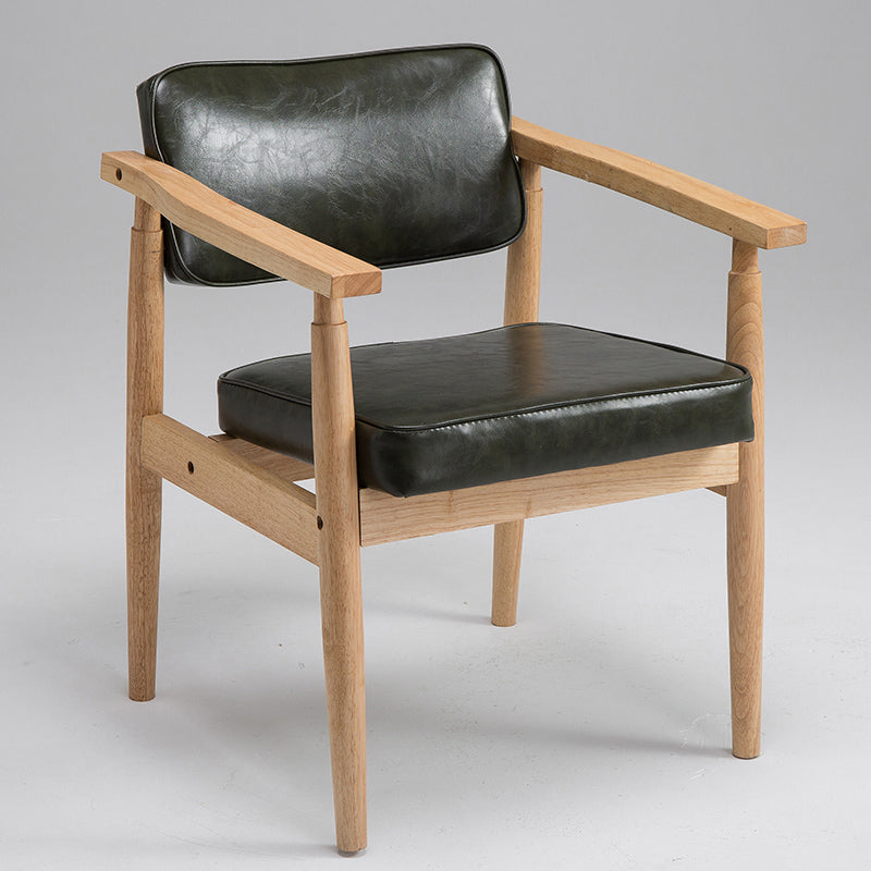 Country Style Indoor Arm Chair Open Back Wood Upholstered Dining Room Chair