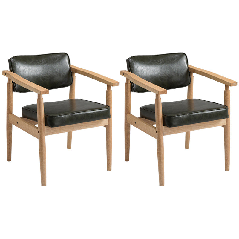 Country Style Indoor Arm Chair Open Back Wood Upholstered Dining Room Chair