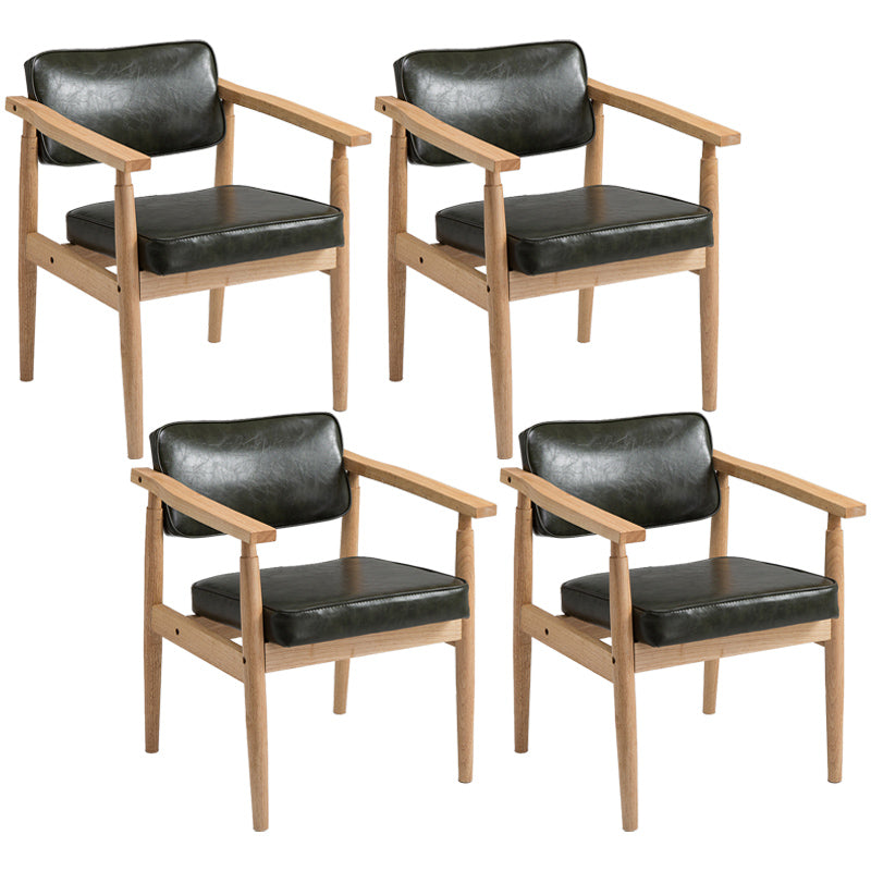 Country Style Indoor Arm Chair Open Back Wood Upholstered Dining Room Chair
