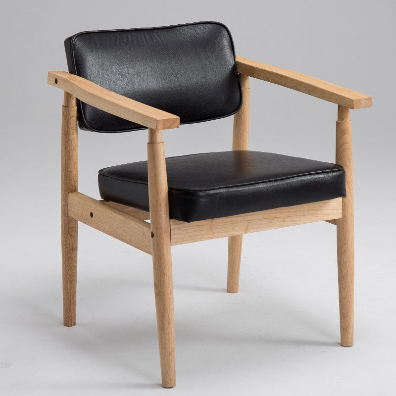 Country Style Indoor Arm Chair Open Back Wood Upholstered Dining Room Chair