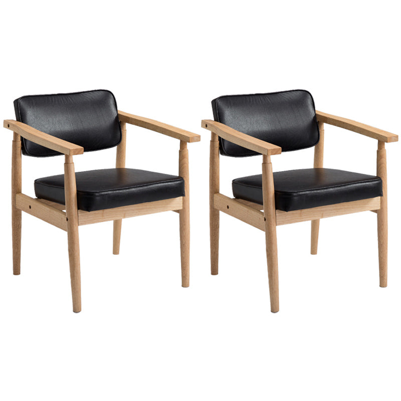 Country Style Indoor Arm Chair Open Back Wood Upholstered Dining Room Chair