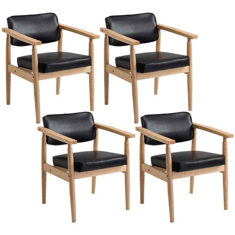 Country Style Indoor Arm Chair Open Back Wood Upholstered Dining Room Chair