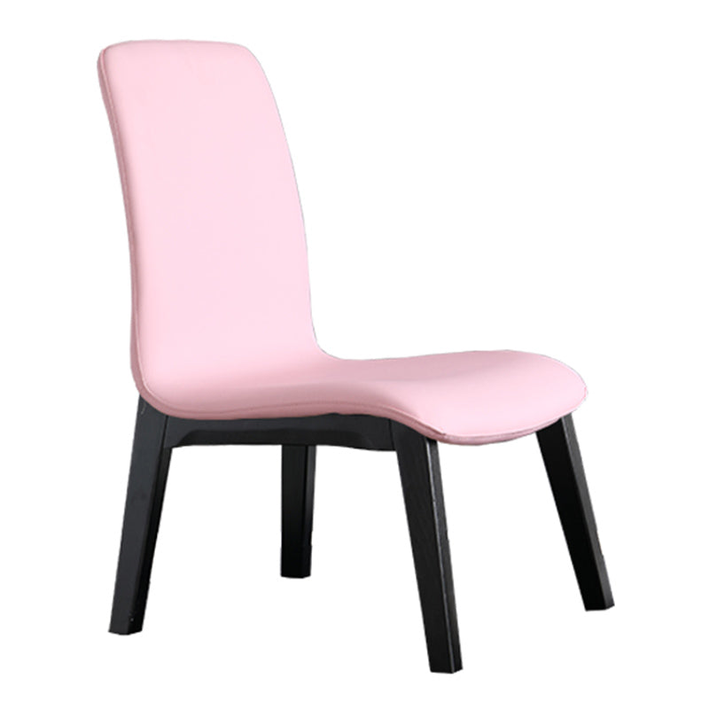 Scandinavian Style Ash Wood Dining Side Chair Solid Back Armless Chair for Home Use