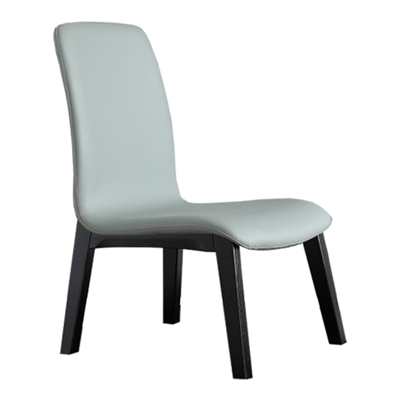 Scandinavian Style Ash Wood Dining Side Chair Solid Back Armless Chair for Home Use