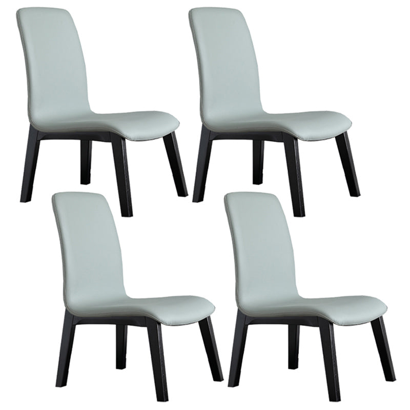 Scandinavian Style Ash Wood Dining Side Chair Solid Back Armless Chair for Home Use