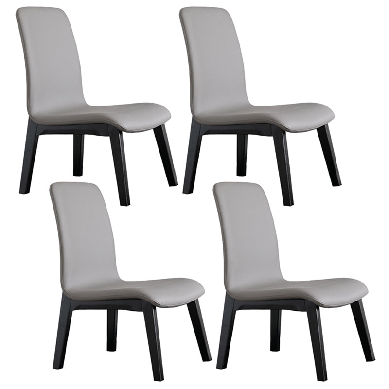 Scandinavian Style Ash Wood Dining Side Chair Solid Back Armless Chair for Home Use