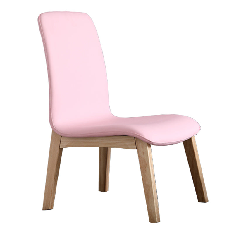 Scandinavian Style Ash Wood Dining Side Chair Solid Back Armless Chair for Home Use