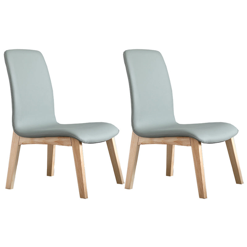 Scandinavian Style Ash Wood Dining Side Chair Solid Back Armless Chair for Home Use