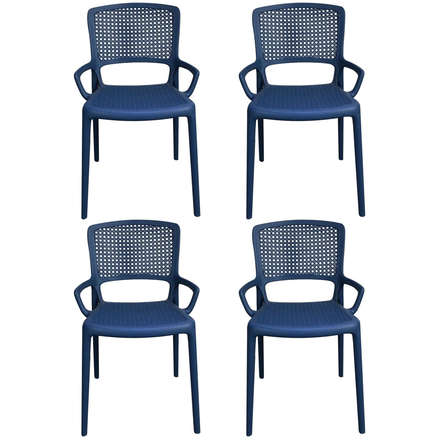 Contemporary Home Arm Chair Stackable Open Back Plastic Dining Room Chair