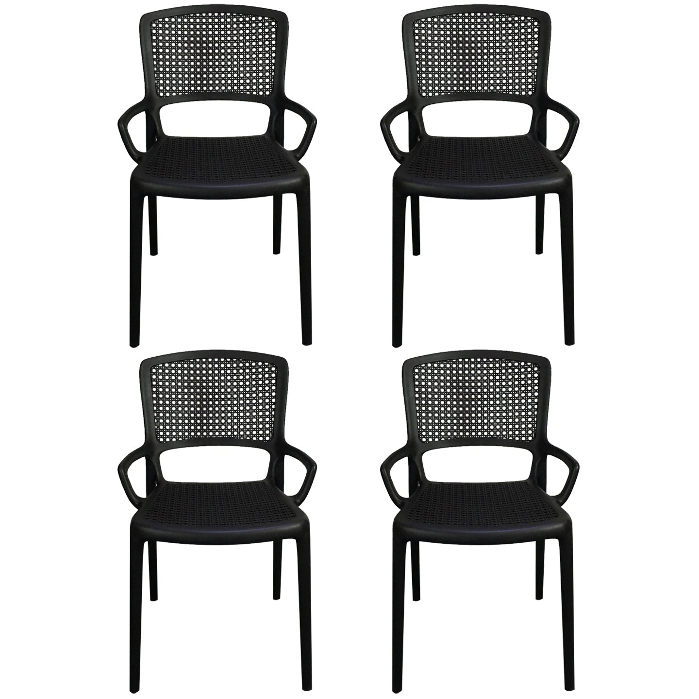 Contemporary Home Arm Chair Stackable Open Back Plastic Dining Room Chair