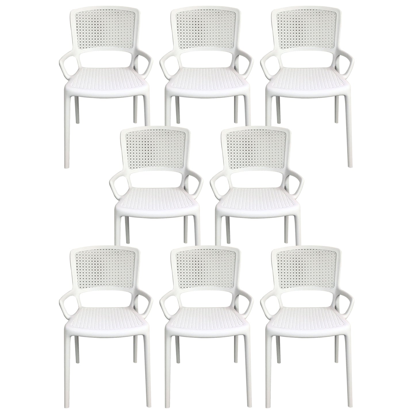Contemporary Home Arm Chair Stackable Open Back Plastic Dining Room Chair