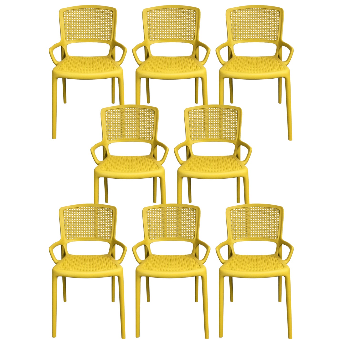 Contemporary Home Arm Chair Stackable Open Back Plastic Dining Room Chair