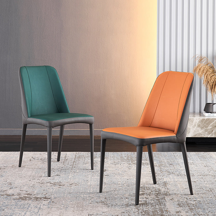 Contemporary Metal Dining Room Chairs Armless Parsons Chair for Home Use