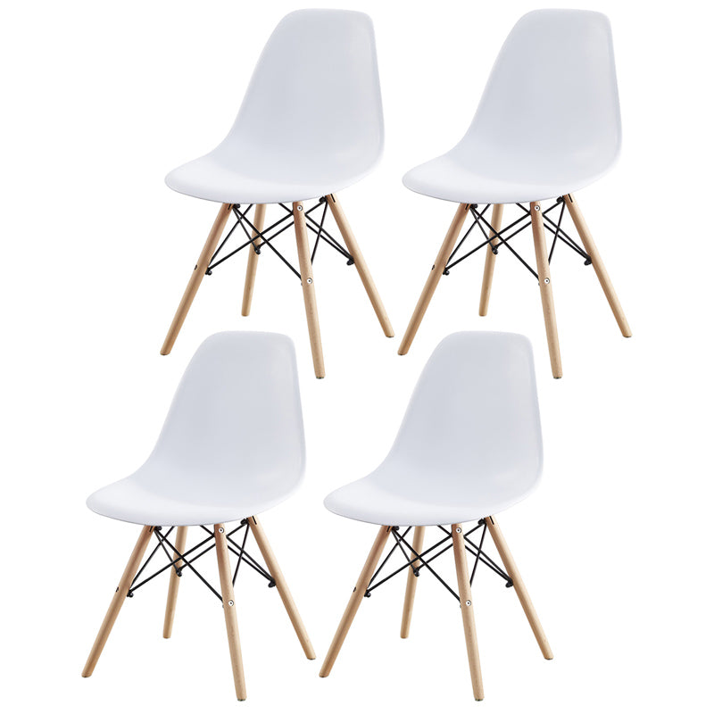 Contemporary Style Beech Wood Chair Solid Back Side Kitchen Dining Chairs