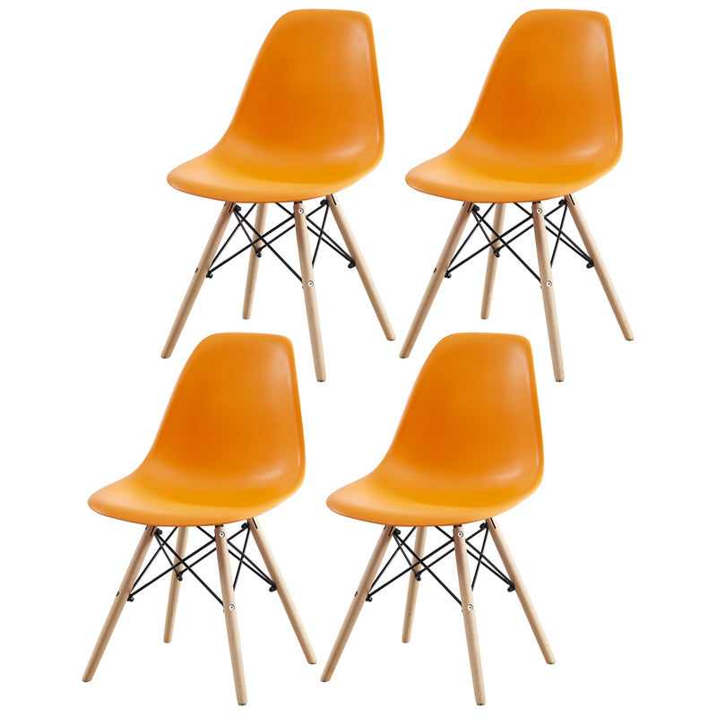 Contemporary Style Beech Wood Chair Solid Back Side Kitchen Dining Chairs