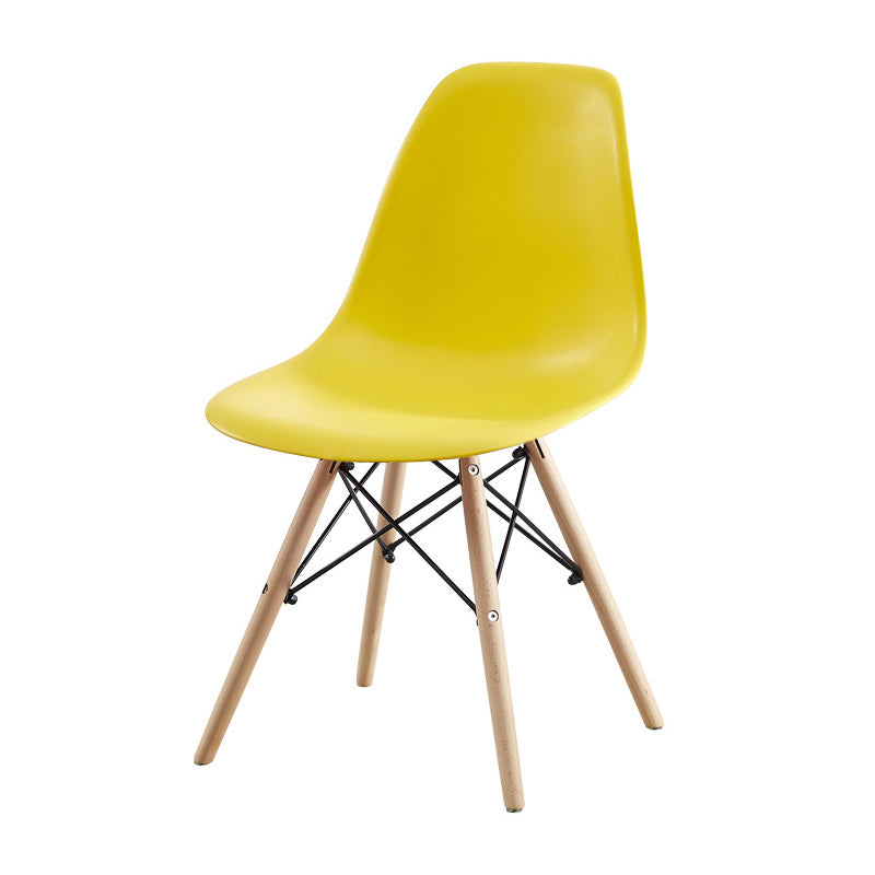 Contemporary Style Beech Wood Chair Solid Back Side Kitchen Dining Chairs