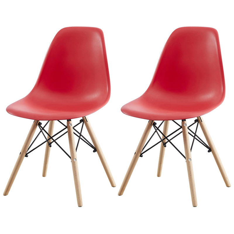Contemporary Style Beech Wood Chair Solid Back Side Kitchen Dining Chairs