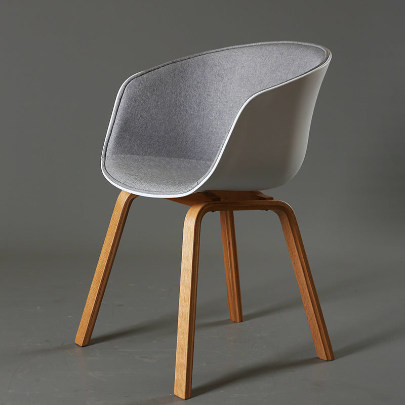 Contemporary Style Dining Room Chairs Kitchen Arm Chair with Wooden Legs