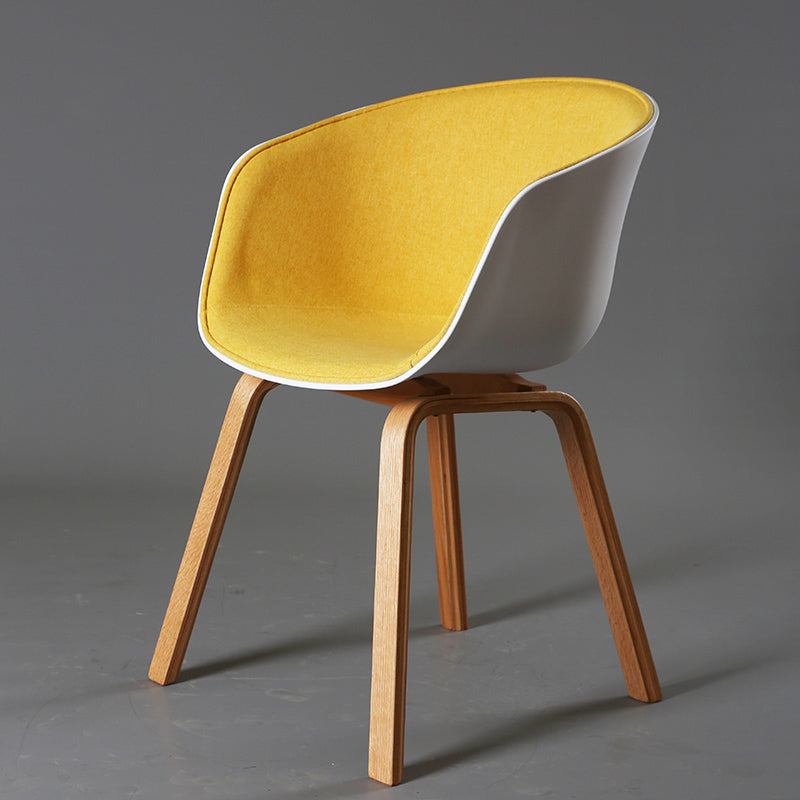 Contemporary Style Dining Room Chairs Kitchen Arm Chair with Wooden Legs