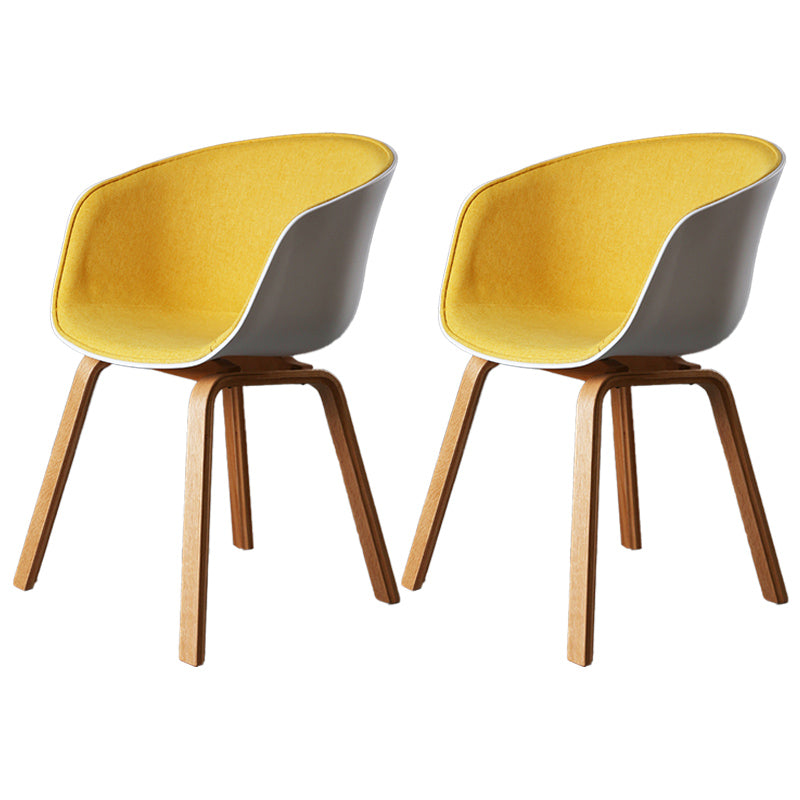 Contemporary Style Dining Room Chairs Kitchen Arm Chair with Wooden Legs