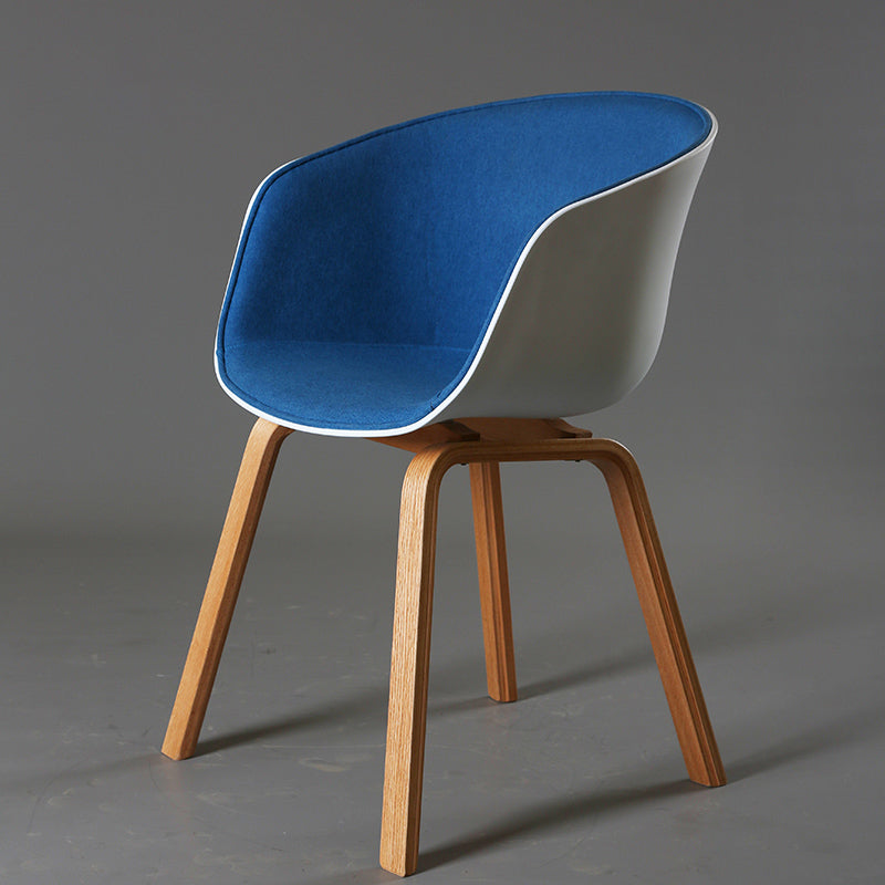Contemporary Style Dining Room Chairs Kitchen Arm Chair with Wooden Legs