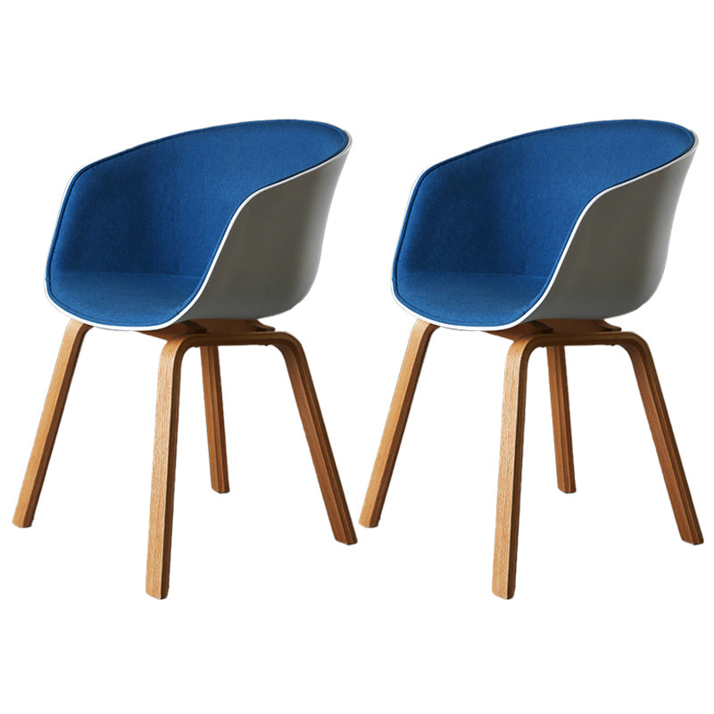 Contemporary Style Dining Room Chairs Kitchen Arm Chair with Wooden Legs