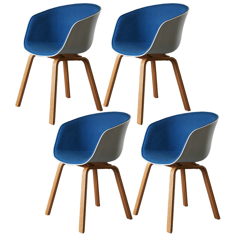 Contemporary Style Dining Room Chairs Kitchen Arm Chair with Wooden Legs