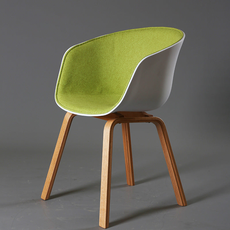 Contemporary Style Dining Room Chairs Kitchen Arm Chair with Wooden Legs