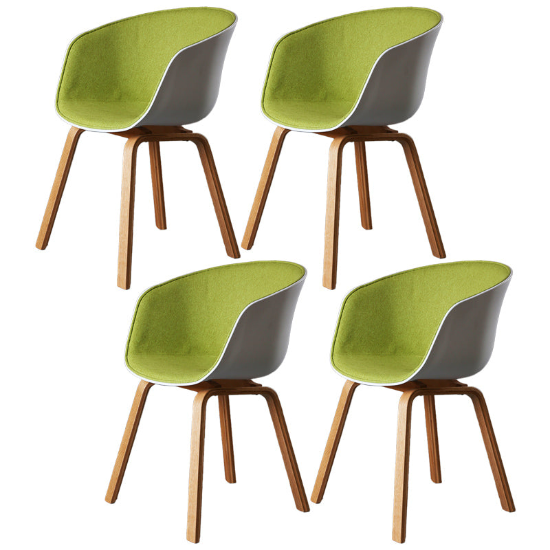 Contemporary Style Dining Room Chairs Kitchen Arm Chair with Wooden Legs
