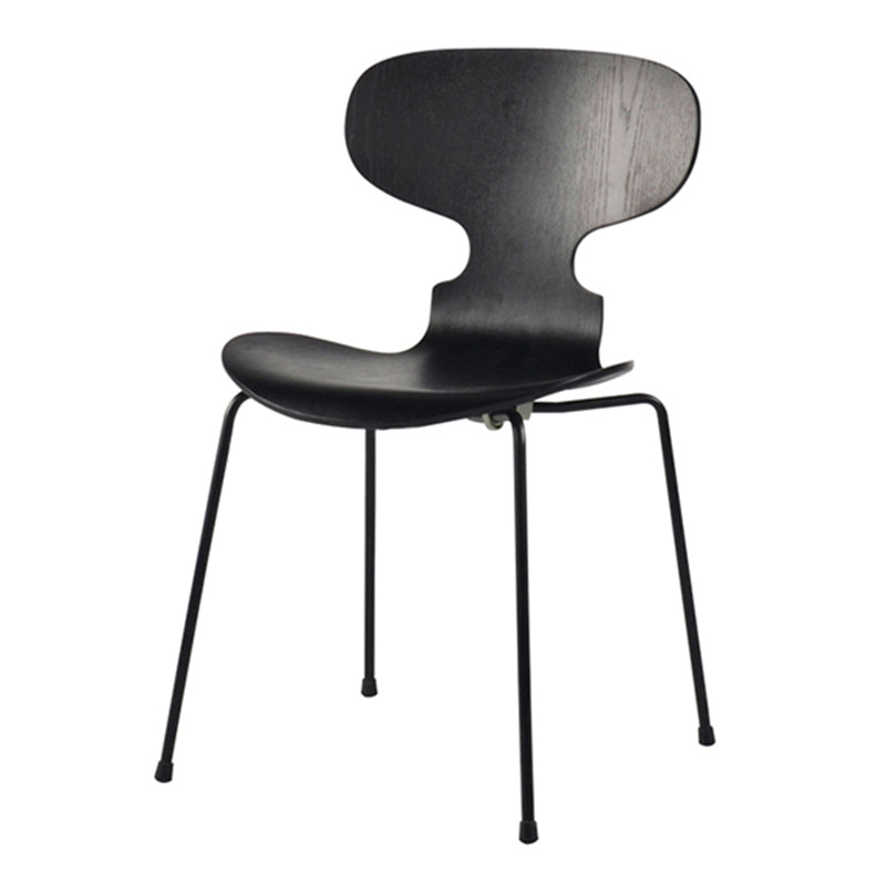 Industrial Style Metal Legs Dining Chairs Solid Back Armless Chairs for Home