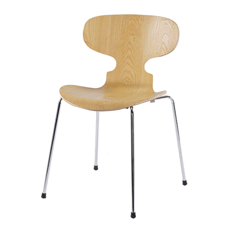 Industrial Style Metal Legs Dining Chairs Solid Back Armless Chairs for Home