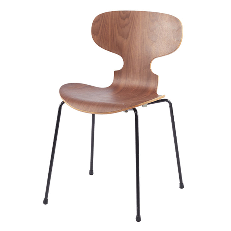 Industrial Style Metal Legs Dining Chairs Solid Back Armless Chairs for Home