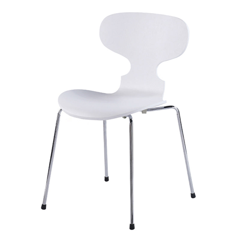 Industrial Style Metal Legs Dining Chairs Solid Back Armless Chairs for Home