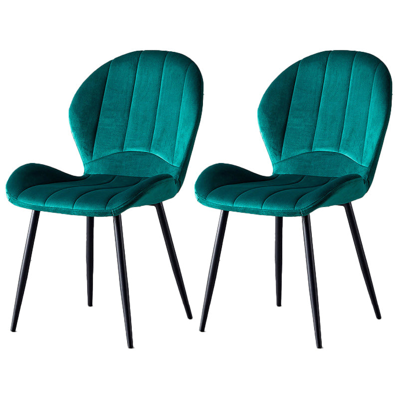 Home Scandinavian Side Chair Wingback Metal Upholstered Dining Room Chair