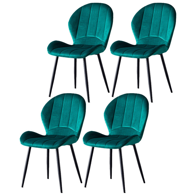 Home Scandinavian Side Chair Wingback Metal Upholstered Dining Room Chair