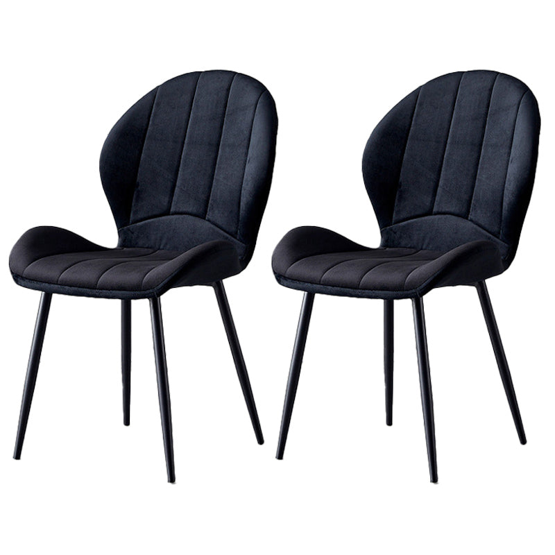 Home Scandinavian Side Chair Wingback Metal Upholstered Dining Room Chair