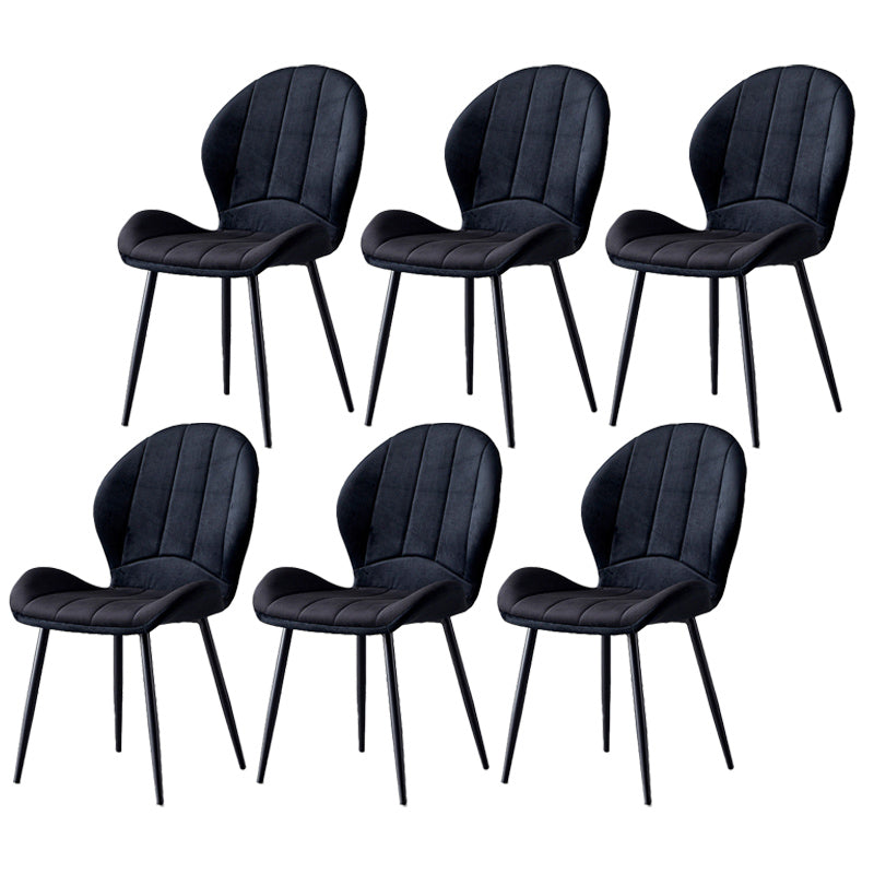 Home Scandinavian Side Chair Wingback Metal Upholstered Dining Room Chair