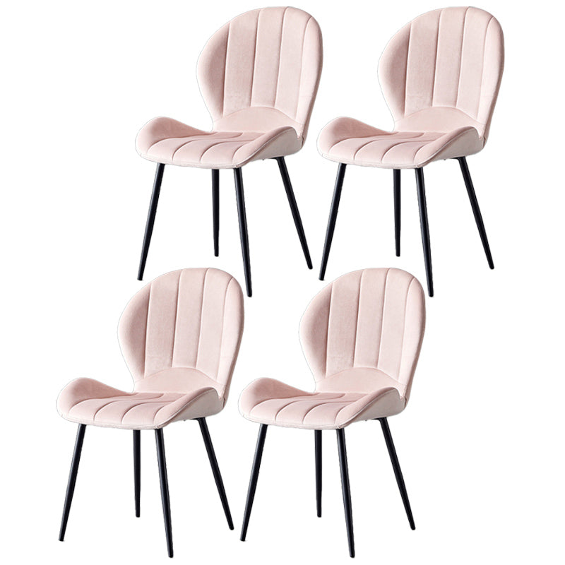 Home Scandinavian Side Chair Wingback Metal Upholstered Dining Room Chair