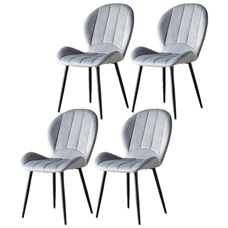Home Scandinavian Side Chair Wingback Metal Upholstered Dining Room Chair