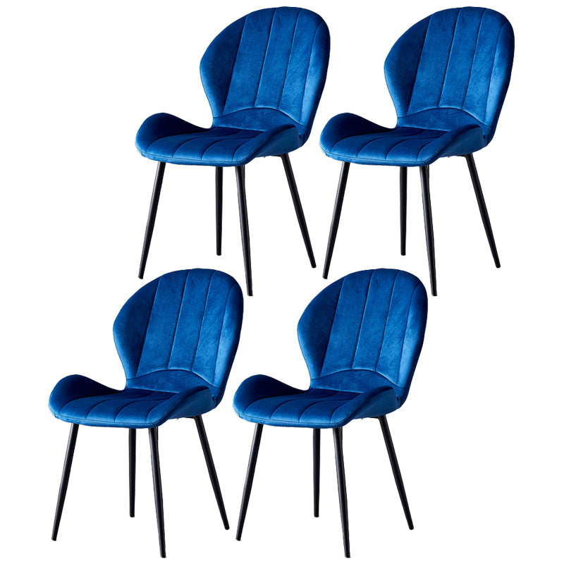 Home Scandinavian Side Chair Wingback Metal Upholstered Dining Room Chair