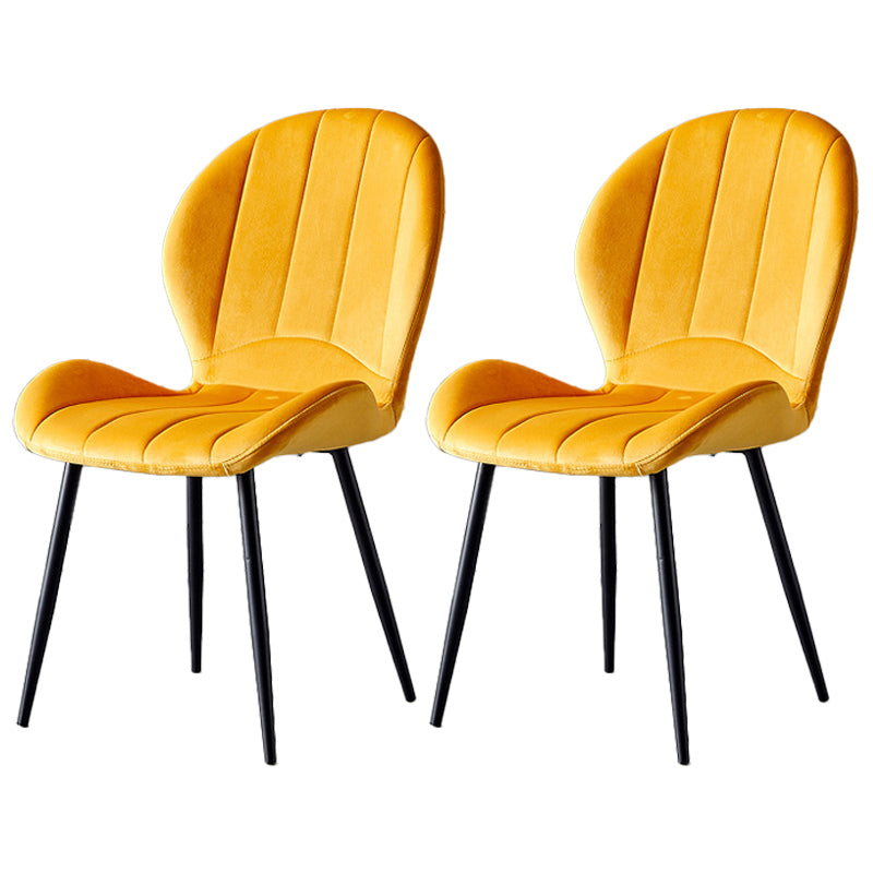 Home Scandinavian Side Chair Wingback Metal Upholstered Dining Room Chair