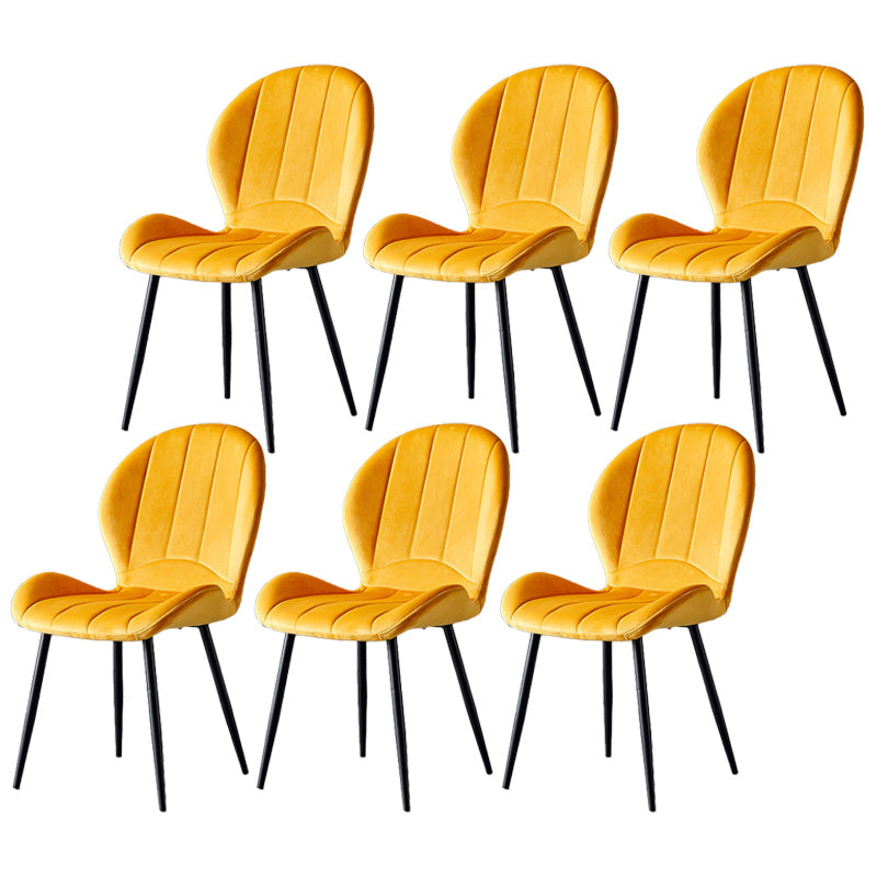 Home Scandinavian Side Chair Wingback Metal Upholstered Dining Room Chair