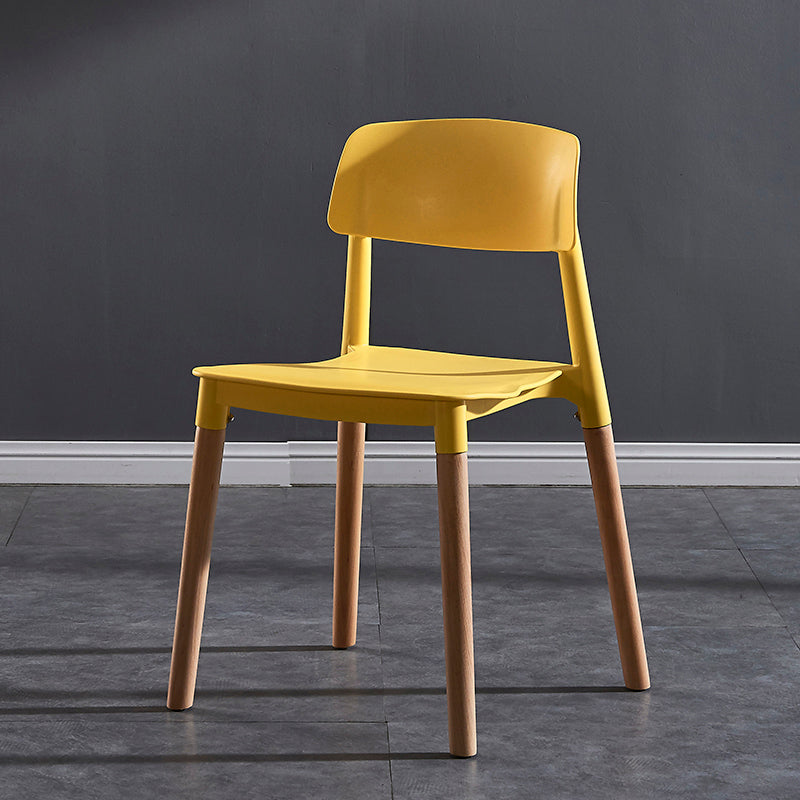 Contemporary Style Plastic Dining Chair Open Back Dining Side Chair for Kitchen