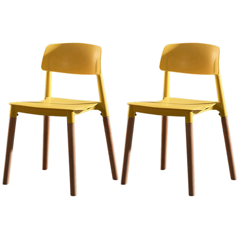 Contemporary Style Plastic Dining Chair Open Back Dining Side Chair for Kitchen