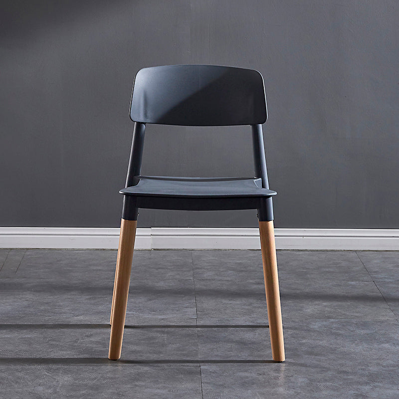 Contemporary Style Plastic Dining Chair Open Back Dining Side Chair for Kitchen