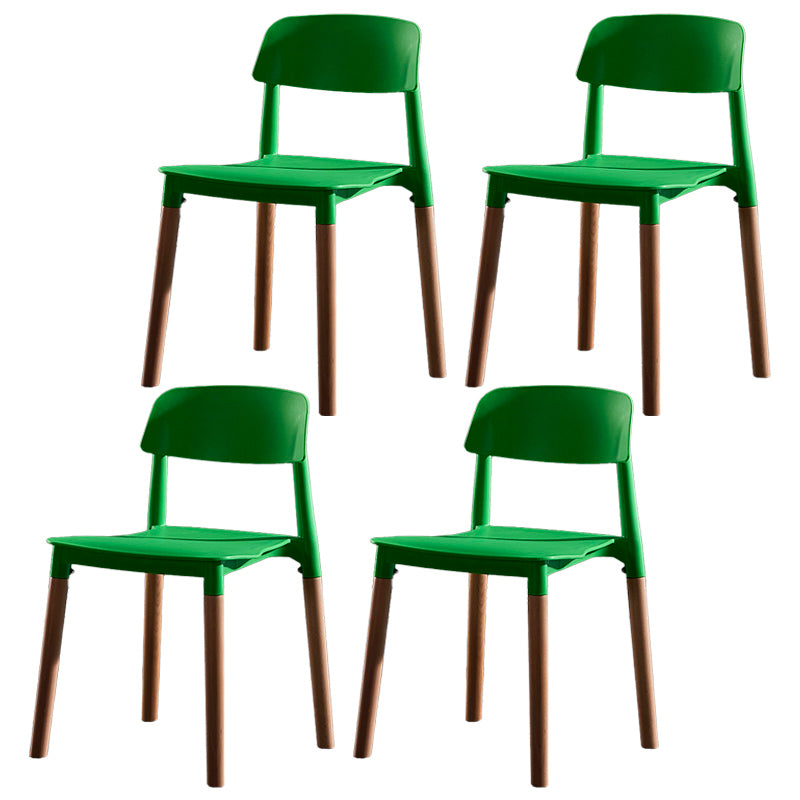 Contemporary Style Plastic Dining Chair Open Back Dining Side Chair for Kitchen