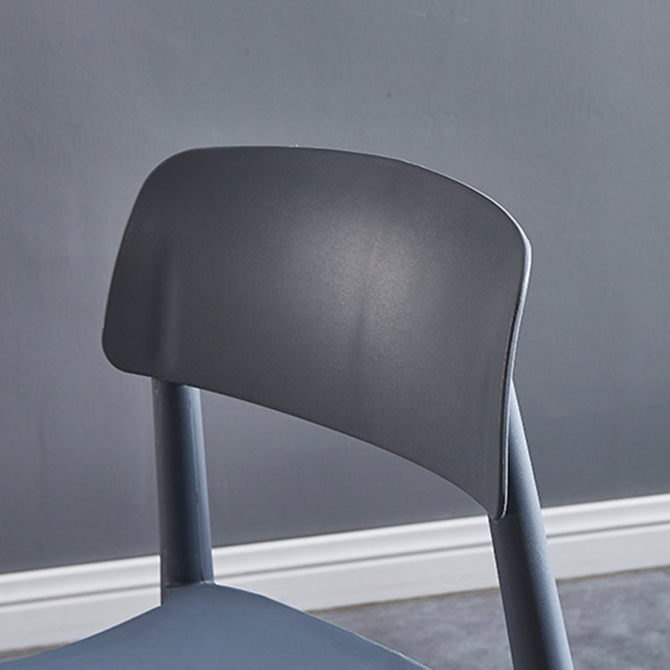 Contemporary Style Plastic Dining Chair Open Back Dining Side Chair for Kitchen
